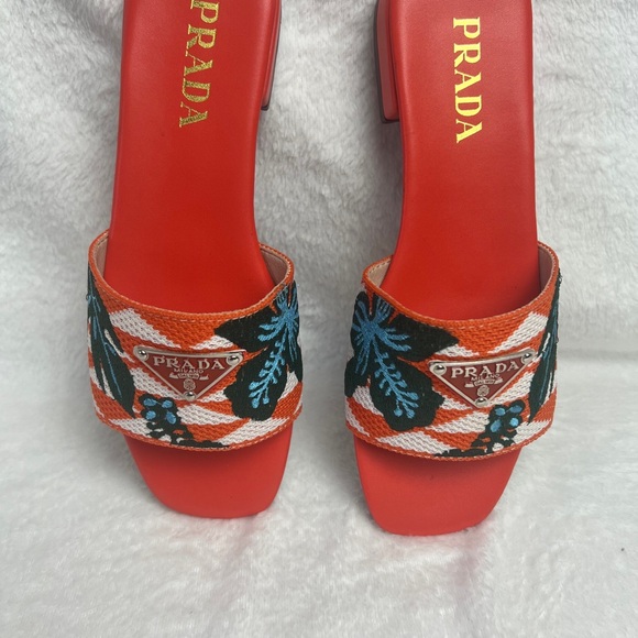 PRADA Embroidered Fabric Slippers - Picture 2 of 4